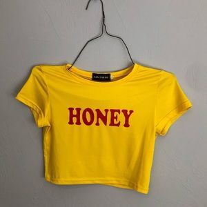 fancyqube yellow and red honey crop top